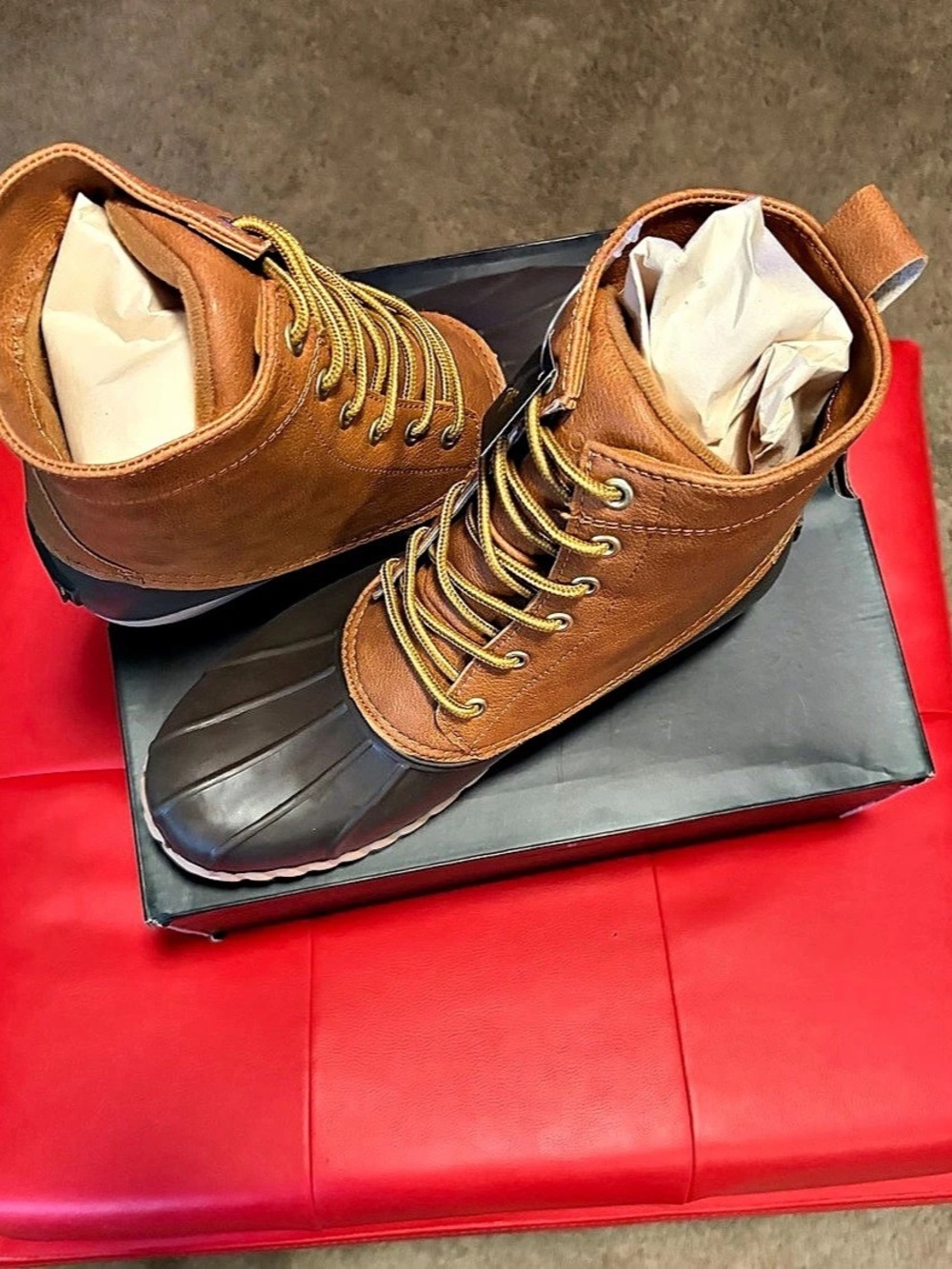 London Fog Memory Foam duck boot Boots in Brown & Black US 10.5 M